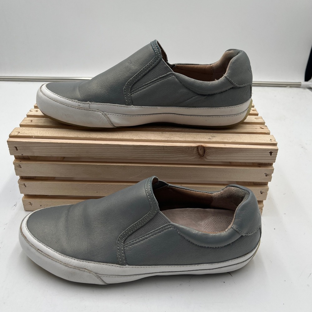 Vionic Sneakers April Leather Slip On Orthotic Casual Grey Womens Size 7